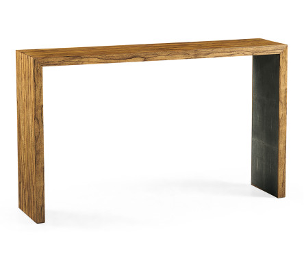 Argentinian Walnut & Anthracite Faux Shagreen Console