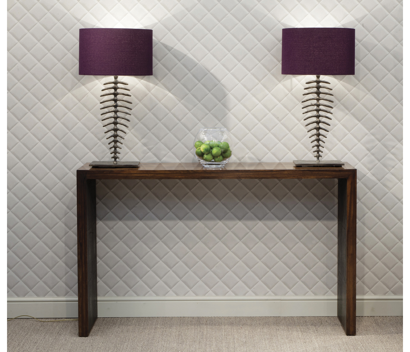 Argentinian Walnut & Anthracite Faux Shagreen Console