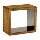 Argentinian walnut & black glass side table