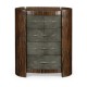 Faux Macassar & Anthracite Shagreen Oval Bedside Chest
