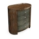 Faux Macassar & Anthracite Shagreen Oval Bedside Chest
