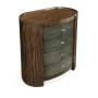 Faux Macassar & Anthracite Shagreen Oval Bedside Chest