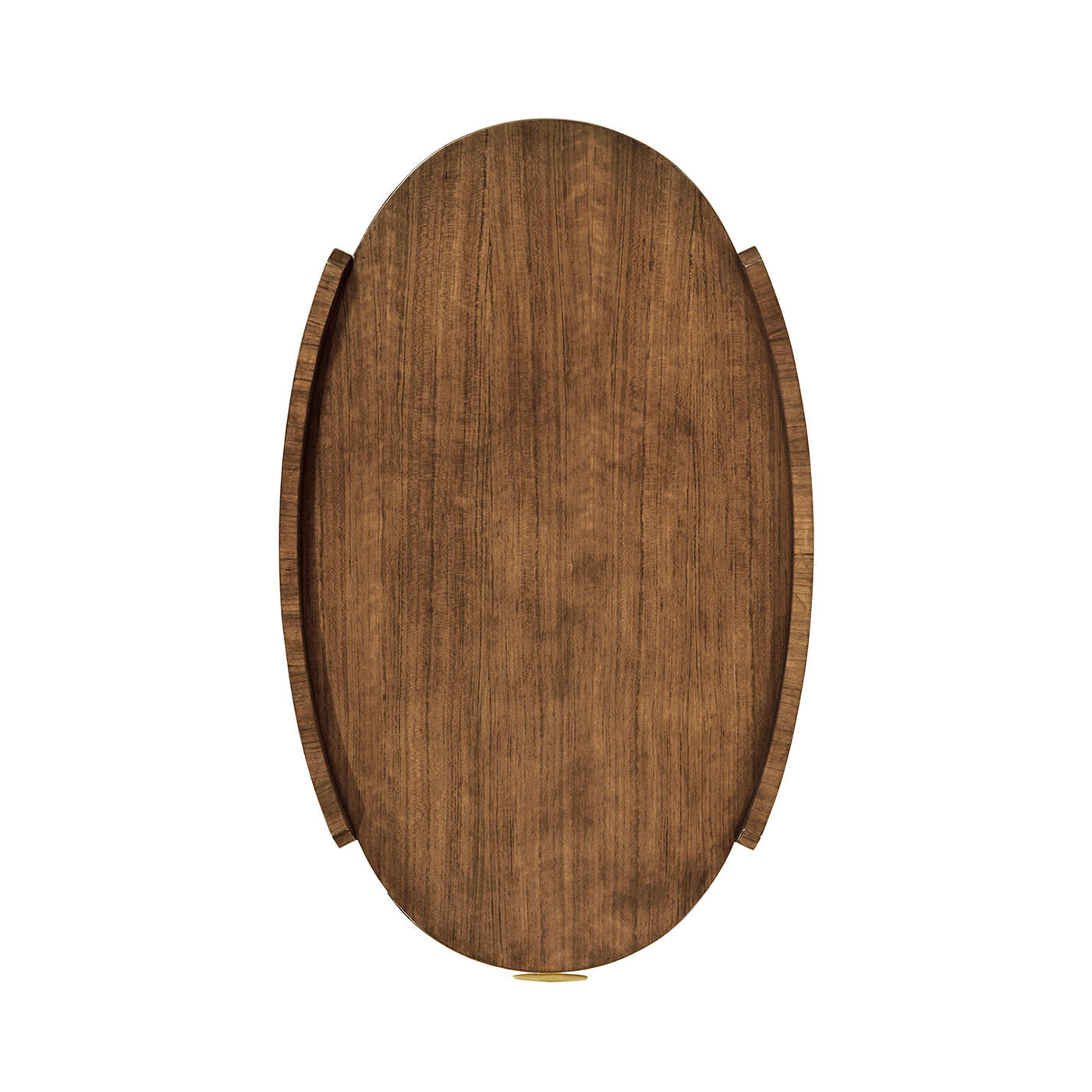 Ivory Shagreen Oval Bedside Chest of Drawers with Brass