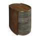 Faux Macassar & Anthracite Shagreen Oval Bedside Chest