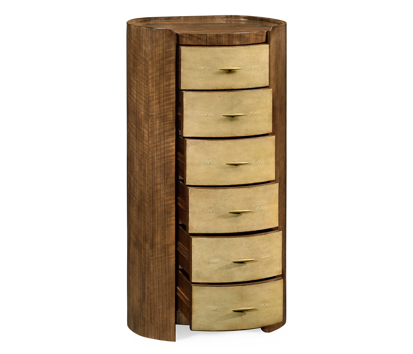 Tall oval chest with brass detailing