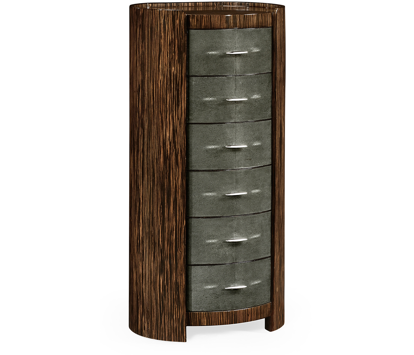 Faux macassar & anthracite shagreen oval chest (Tall)