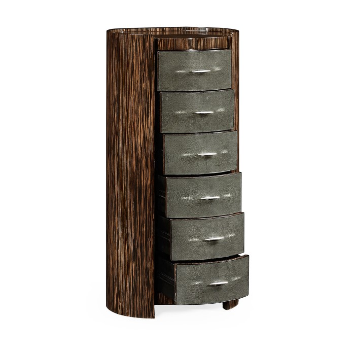 Faux macassar & anthracite shagreen oval chest (Tall)