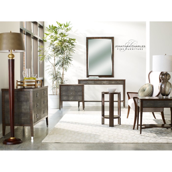 Faux macassar & anthracite shagreen oval chest (Tall)