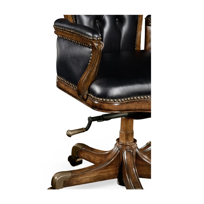 Double Lobed Walnut Office Chair