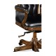 Double Lobed Walnut Office Chair