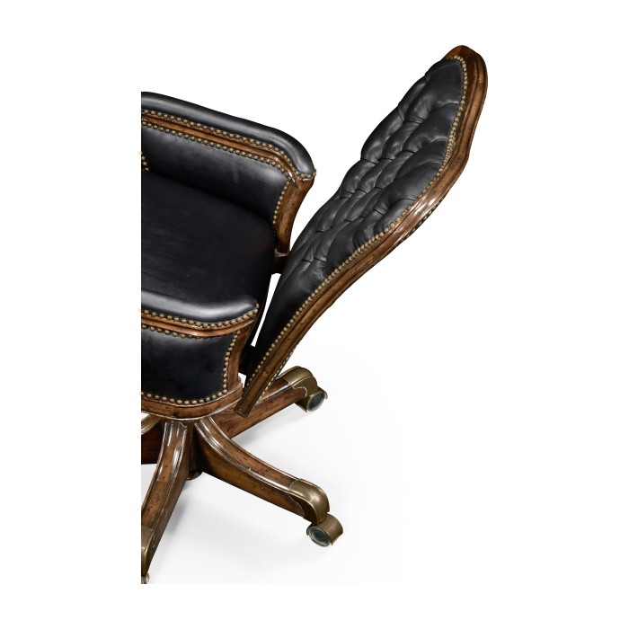 Double Lobed Walnut Office Chair