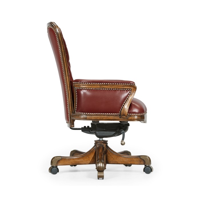 Double Lobed Walnut Office Chair