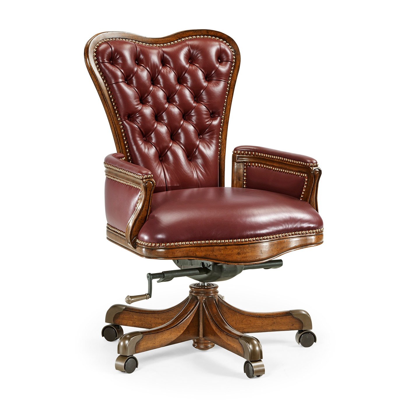 Double Lobed Walnut Office Chair