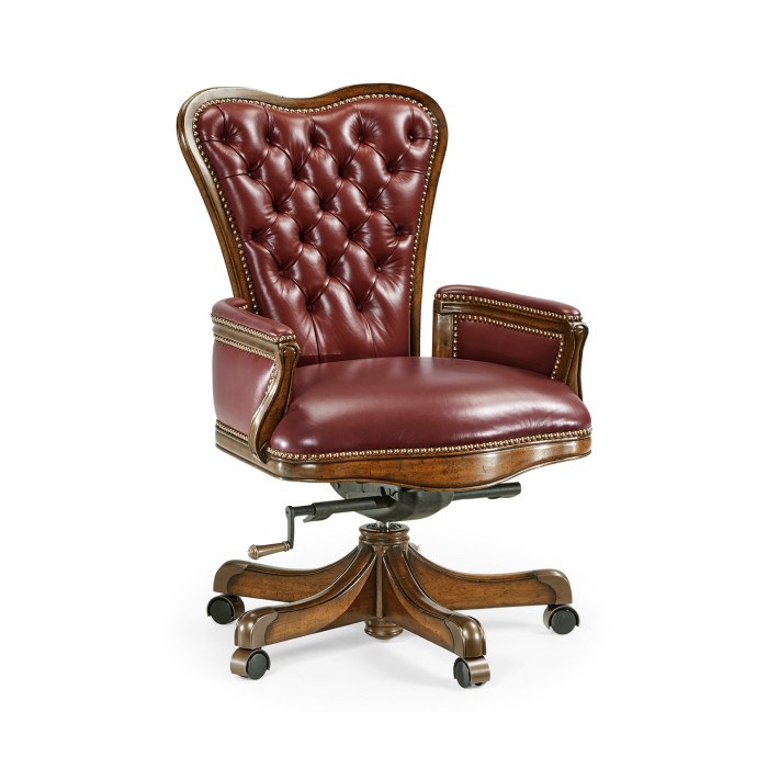 Double Lobed Walnut Office Chair
