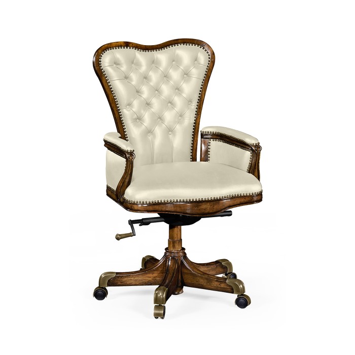 Double Lobed Walnut Office Chair