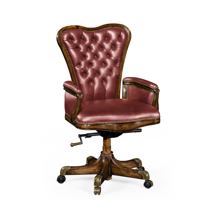 Double Lobed Walnut Office Chair