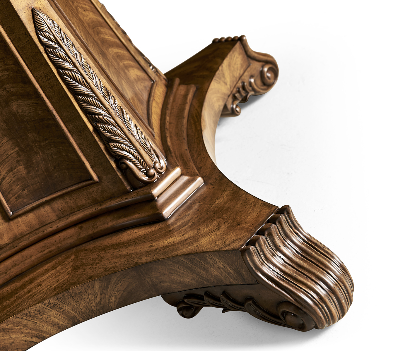Regency Rectangular Centre Table on Pedestal Base (Crotch Walnut)