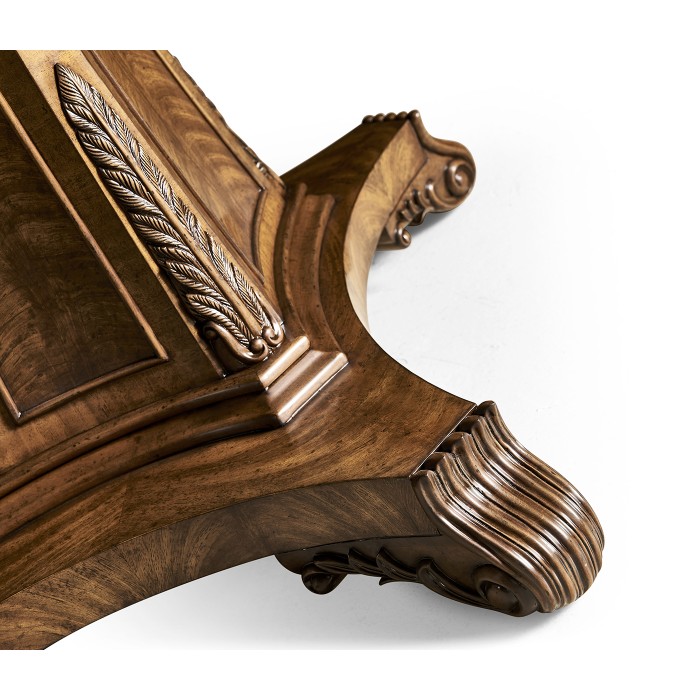 Regency Rectangular Centre Table on Pedestal Base (Crotch Walnut)