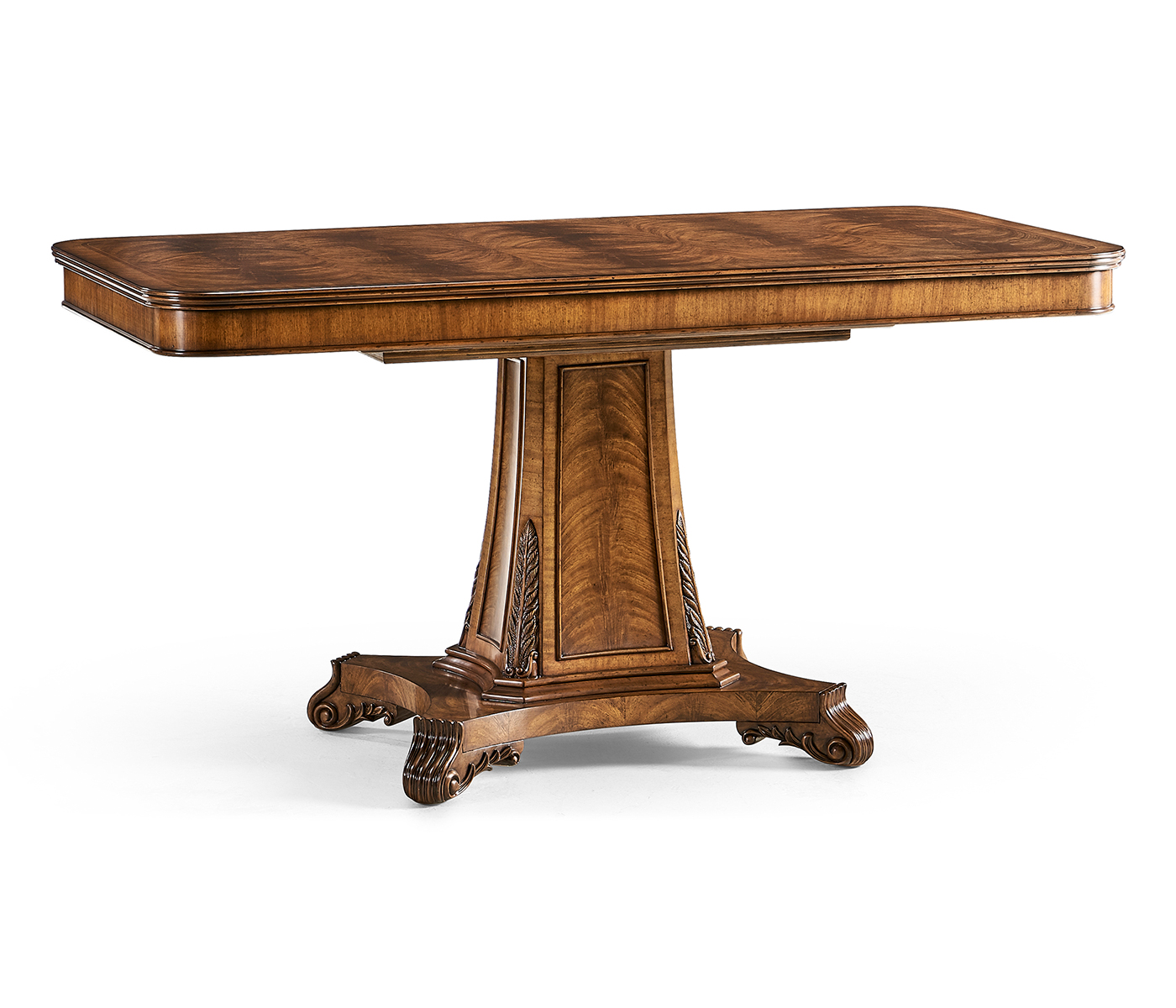 Regency Rectangular Centre Table on Pedestal Base (Crotch Walnut)