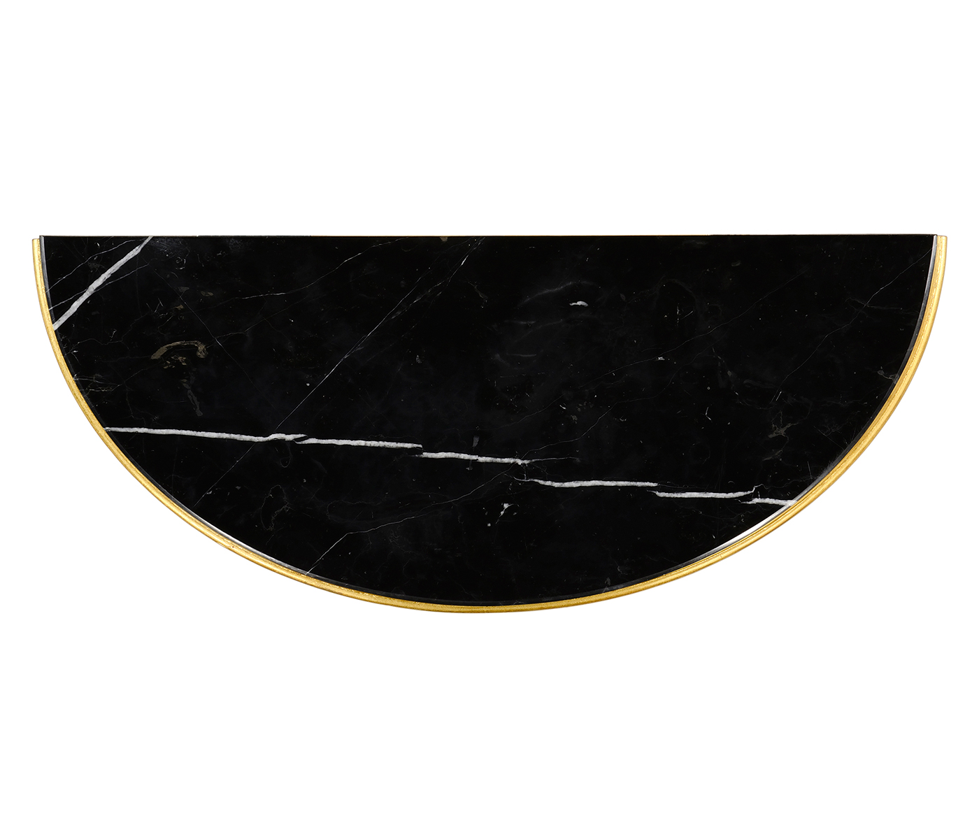 Carved & gilded wall bracket console (Black marble top)