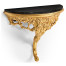 Carved & gilded wall bracket console (Black marble top)