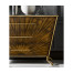Argentinian walnut veneered tapering chest of drawers