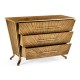 Argentinian walnut veneered tapering chest of drawers