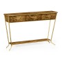 Argentinian walnut veneered tapering console