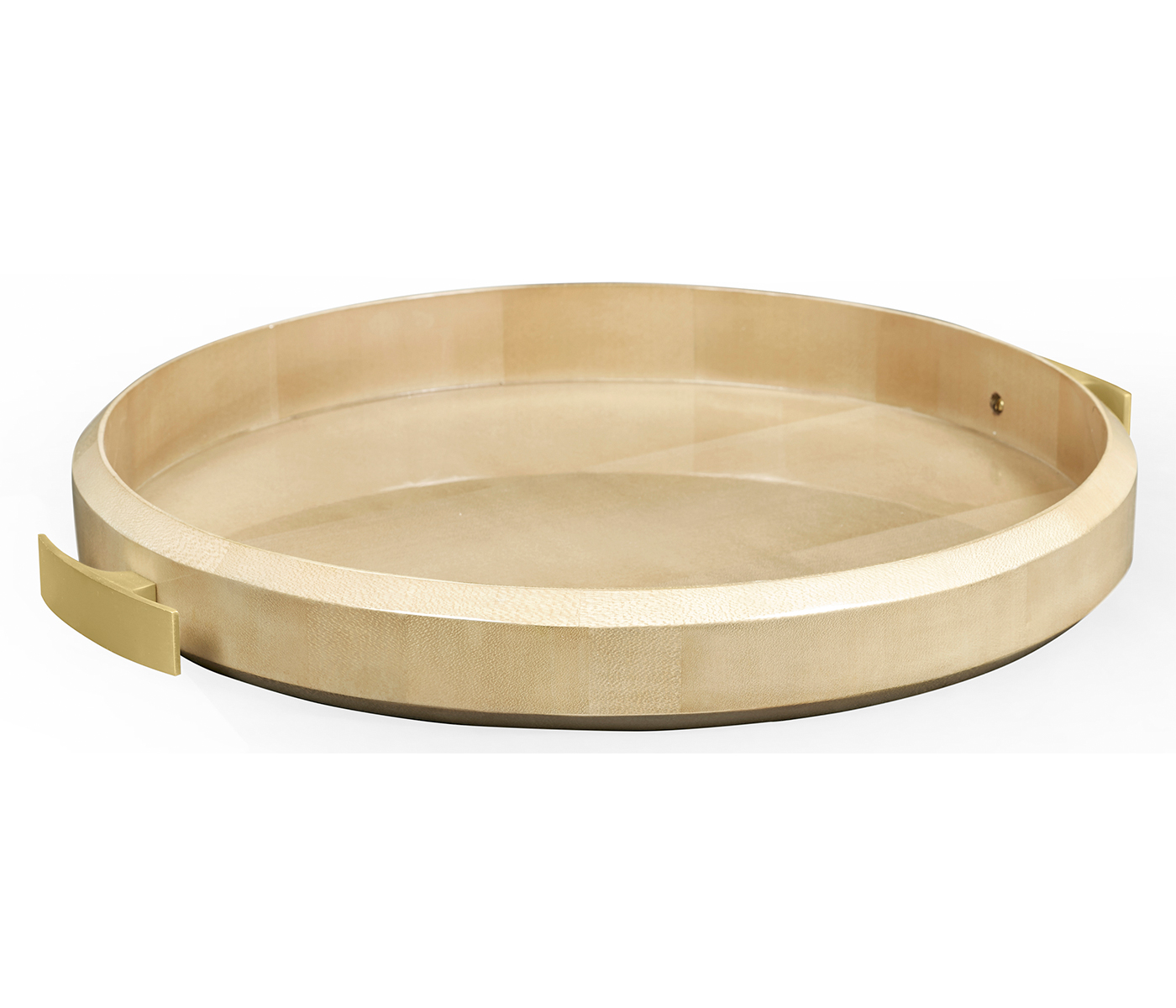 Art Deco Round Tray with Brass