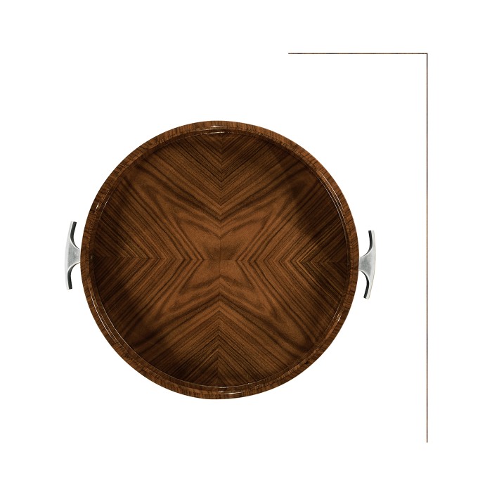 Art Deco Round Tray with Stainless Steel (High Lustre)