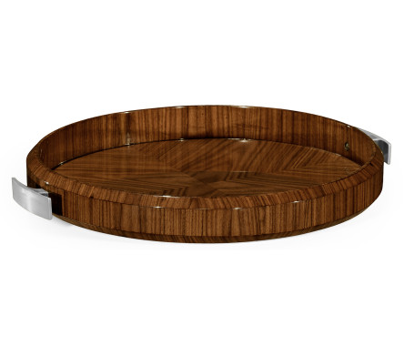 Art Deco Round Tray with Stainless Steel (High Lustre)
