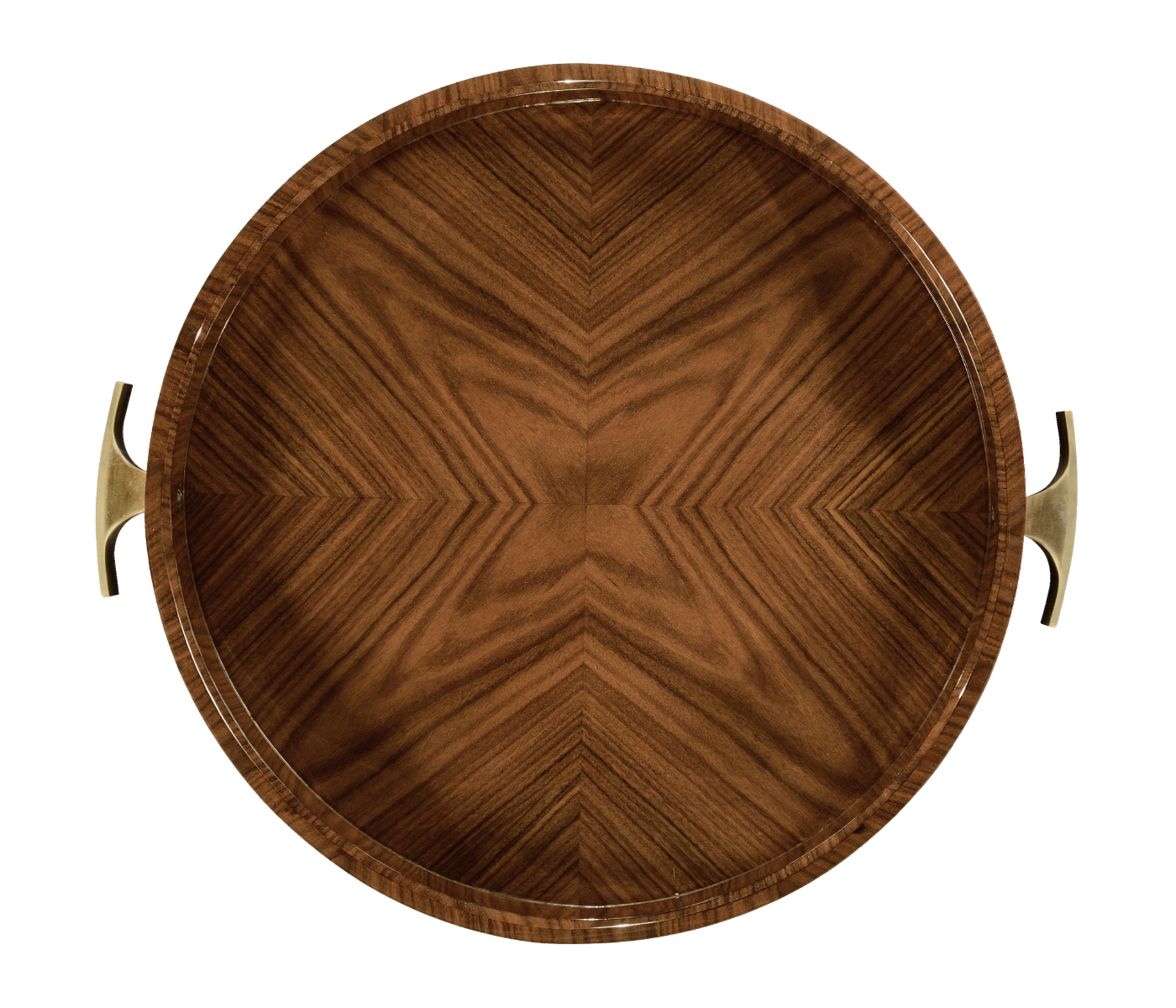 Art Deco Satin Round Tray with Brass