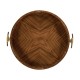 Art Deco Satin Round Tray with Brass