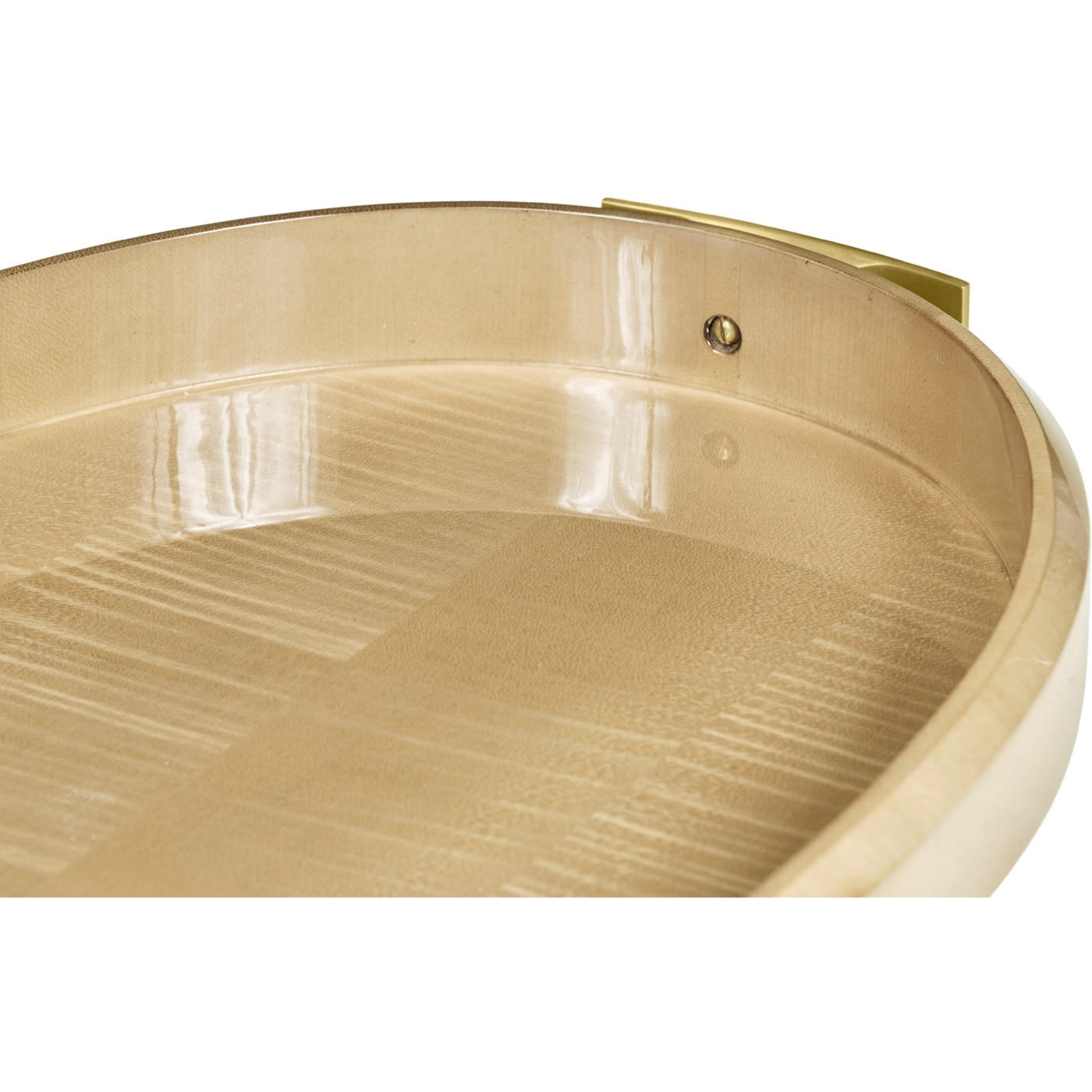 Art Deco Oval Tray with Brass