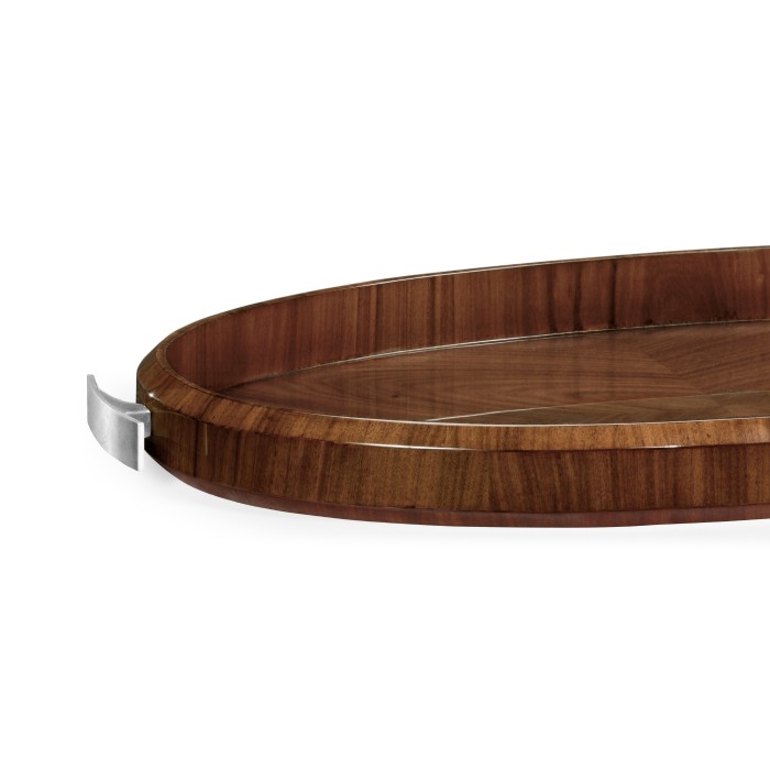 Art Deco Oval Tray with Stainless Steel (High Lustre)