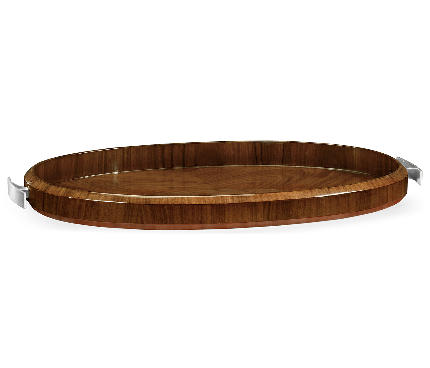 Art Deco Oval Tray with Stainless Steel (High Lustre)