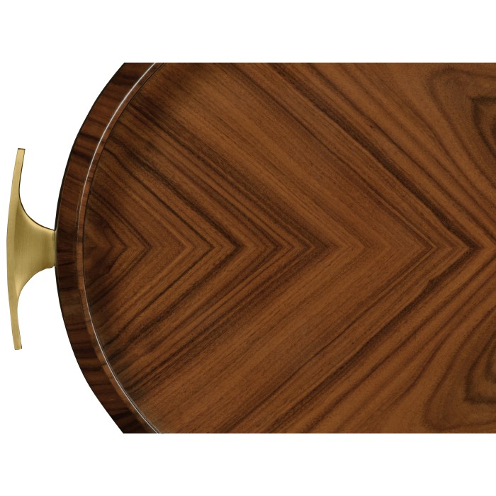 Art Deco High Lustre Oval Tray with Brass