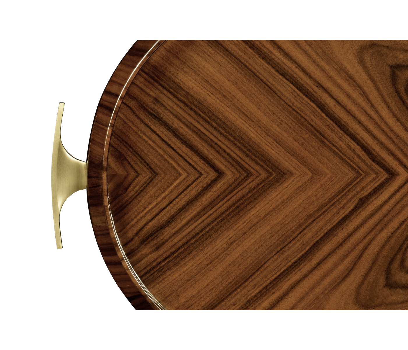 Art Deco Satin Oval Tray with Brass