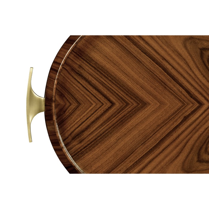 Art Deco Satin Oval Tray with Brass