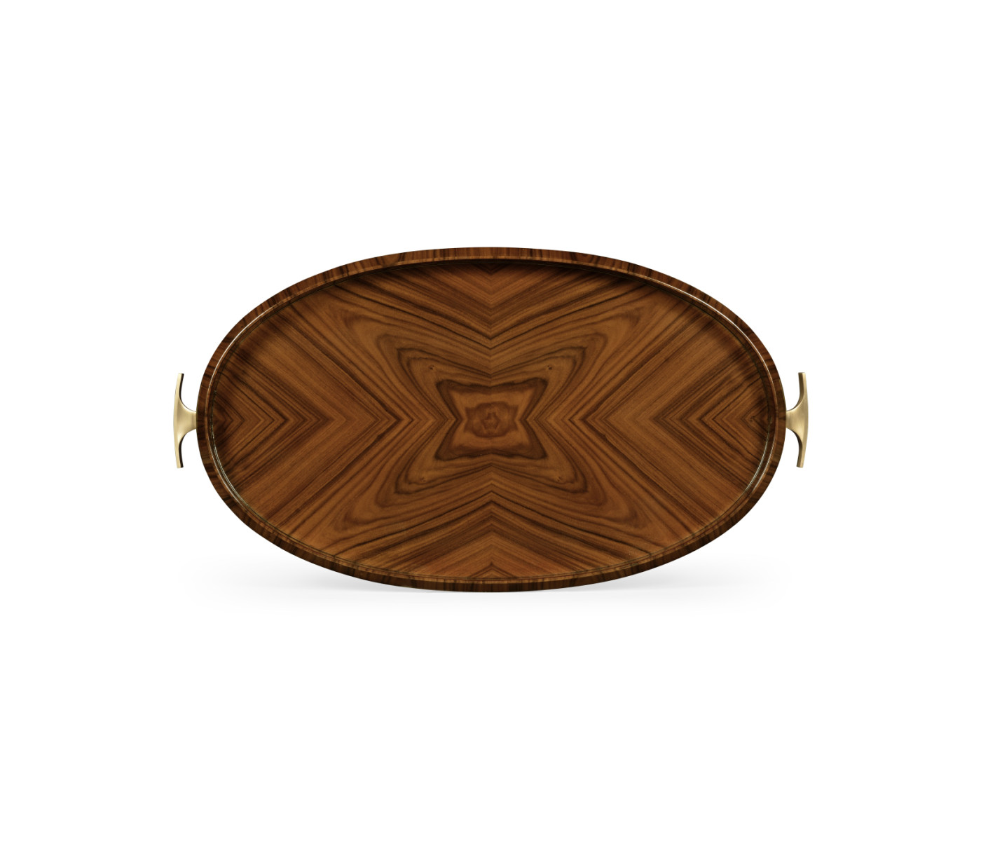 Art Deco Satin Oval Tray with Brass