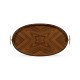 Art Deco Satin Oval Tray with Brass