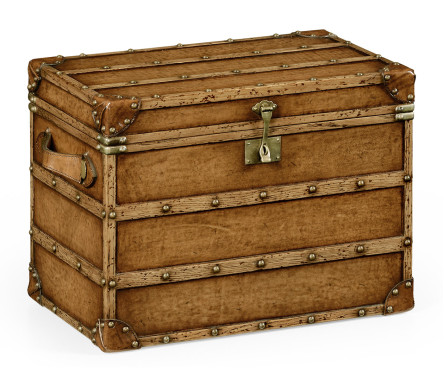 Walnut & Leather Steamer Trunk