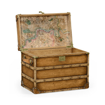 Walnut & Leather Steamer Trunk