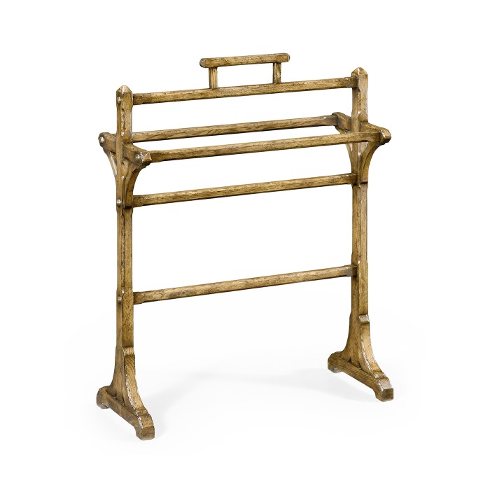 Victorian Style Natural Oak Towel Rack