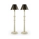 Pair of Dusty White Candlestick Lamps
