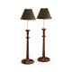 Pair of Walnut Candlestick Lamps