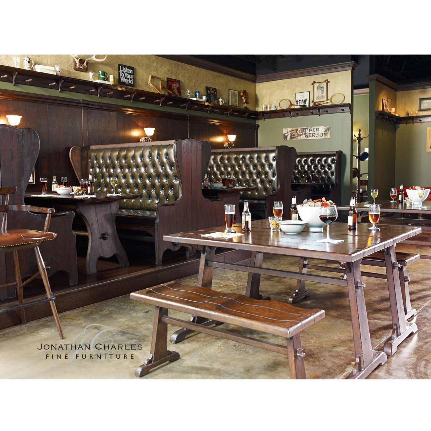 Large Dark Oak Tavern Dining Table 71