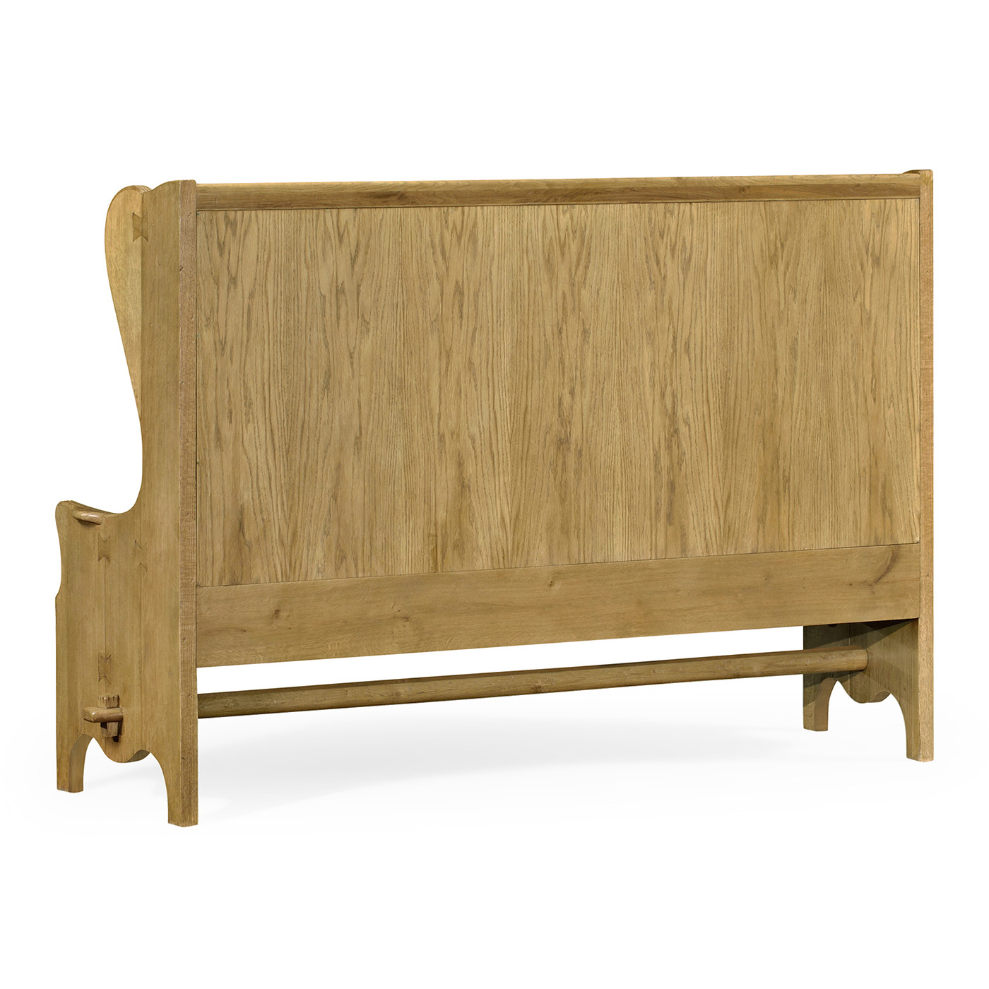 Natural Oak Tavern Settle with Medium English Library Green Leather Upholstery