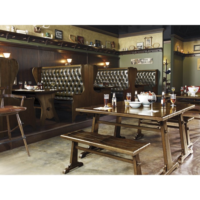 Traditional Dark Oak Tavern Dining Bench