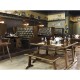 Traditional Dark Oak Tavern Dining Bench
